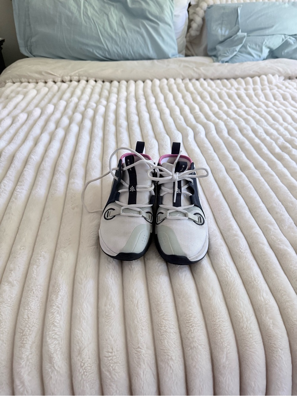 Nike Kids White Black and Pink Athletic Sneakers